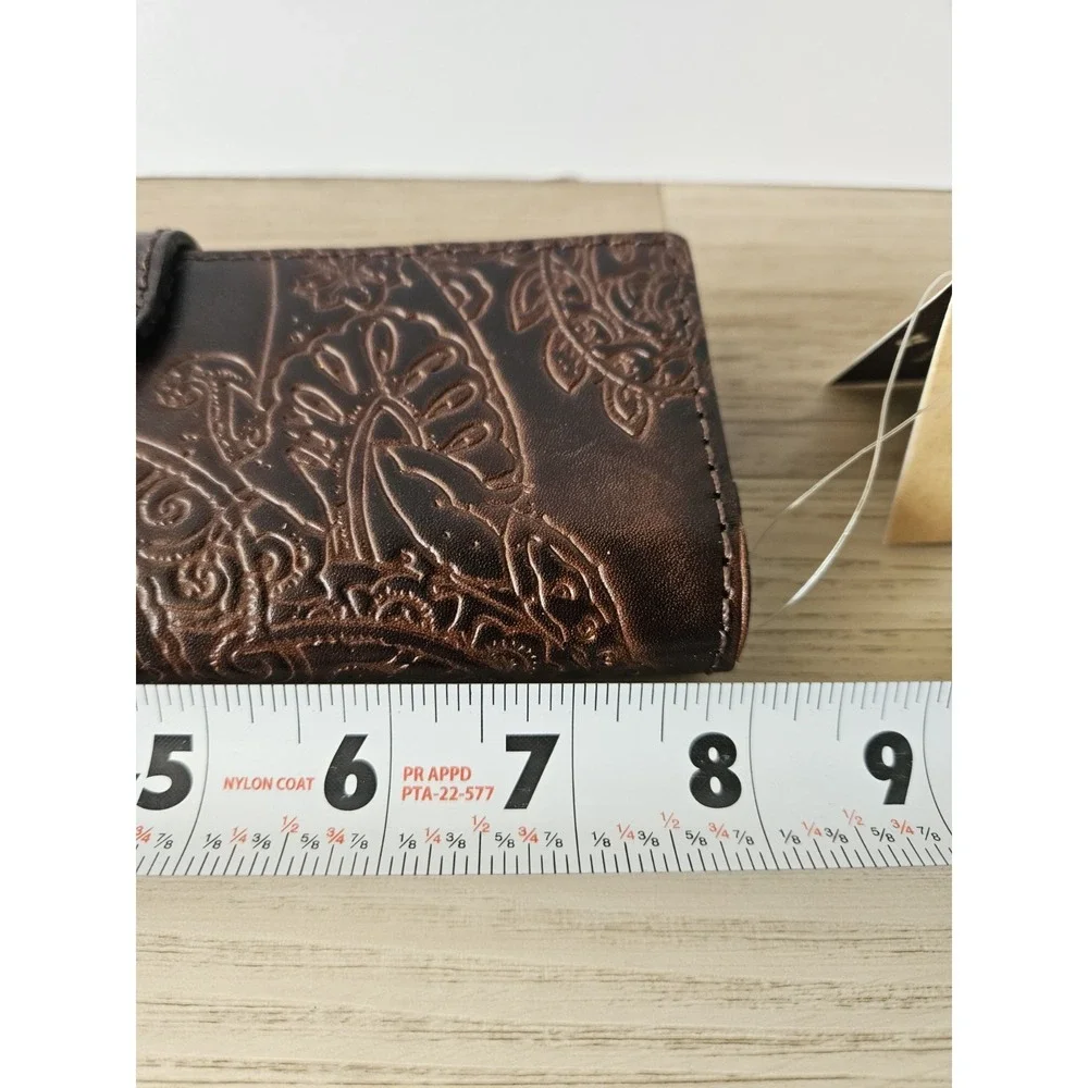 Patricia Nash Dark Brown Tooled Leather Wallet